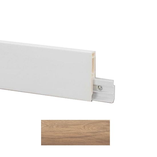 Immagine di BATTISCOPA PVC LINE 8613 DEC. 77 2500x80x15 MM (LAMINATO TORONTO OAK) PROFILPAS