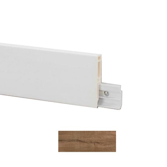 Immagine di BATTISCOPA PVC LINE 8613 DEC. 39 2500x80x15 MM (LAMINATO GONDOLA OAK) PROFILPAS