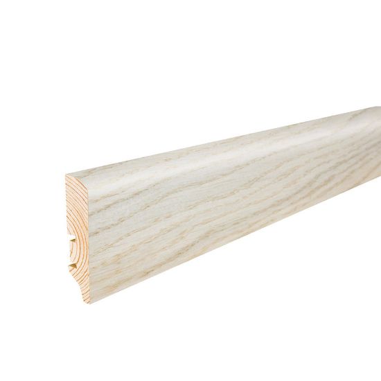 Immagine di BATTISCOPA CAPPUCCINO ROVERE LACCATO CREMA 60x16x2200 MM BARLINEK