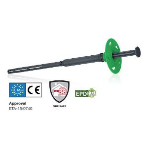 Immagine di TASSELLO PER CAPPOTTO 115 MM CHIODO IN ACCIAIO SPESSORE FISSABILE 80/60 MM CONFEZIONE 100 PZ PPG