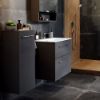 Immagine di MOBILE BAGNO SELNOVA SQUARE 2 CASSETTI CON LAVABO 80 CM GRIGIO LAVA OPACO LACCATO SOSPESO GEBERIT