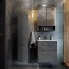 Immagine di MOBILE BAGNO SELNOVA SQUARE 2 CASSETTI CON LAVABO 60 CM GRIGIO OPACO LACCATO SOSPESO GEBERIT
