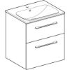 Immagine di MOBILE BAGNO SELNOVA SQUARE 2 CASSETTI CON LAVABO 60 CM GRIGIO OPACO LACCATO SOSPESO GEBERIT