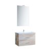 Immagine di MOBILE BAGNO ZIP 202 CORDA 2 CASSETTI 65 CM SOSPESO CON LAVABO, SPECCHIO E LAMPADA LED LABOR LEGNO