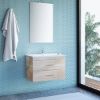 Immagine di MOBILE BAGNO ZIP 202 CORDA 2 CASSETTI 65 CM SOSPESO CON LAVABO, SPECCHIO E LAMPADA LED LABOR LEGNO