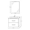 Immagine di MOBILE BAGNO ZIP 202 CORDA 2 CASSETTI 65 CM SOSPESO CON LAVABO, SPECCHIO E LAMPADA LED LABOR LEGNO