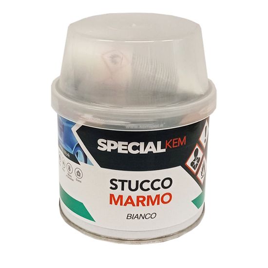Immagine di STUCCO PER MARMO BICOMPONENTE BIANCO 750 ML KEMIPOL
