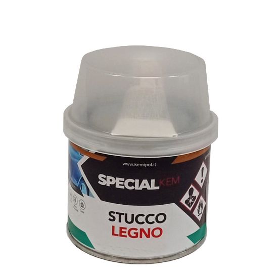Immagine di STUCCO PER LEGNO BICOMPONENTE BIANCO 750 ML KEMIPOL