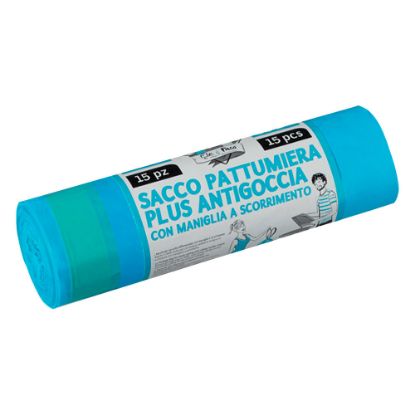 Immagine di SACCO PER PATTUMIERA CELESTE 55x65 CM ROTOLO 15 PZ