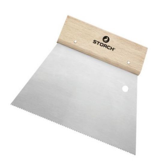 Immagine di SPATOLA METALLO DENTATA TRAPEZIODALE 18 CM DENTATURA A1 STORCH