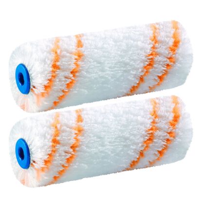 Immagine di RULLINI MICROFIBRA CM.10 ALTEZZA MM 9 BIANCO/ARANCIO CONFEZIONE 2 PZ PER USO PARETI, FACCIATA E FONDI STORCH