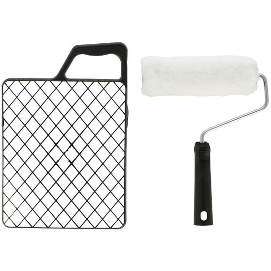 Immagine di RULLO CM 22 K40 BIANCO + RETE E MANICO FISSO PER USO PARETI E FACCIATE STORCH