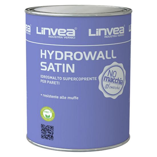 Immagine di SMALTO MURALE HYDROWALL SATIN SEMITRASPARENTE 4 LT BASE D LINVEA