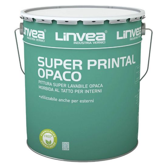 Immagine di SUPER LAVABILE SUPER PRINTAL OPACO (ACETOVINILICHE) 14 LT BIANCO/PASTEL LINVEA