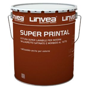Immagine di SUPER LAVABILE SUPER PRINTAL SATIN (ACETOVINILICHE) 4 LT NERO LINVEA