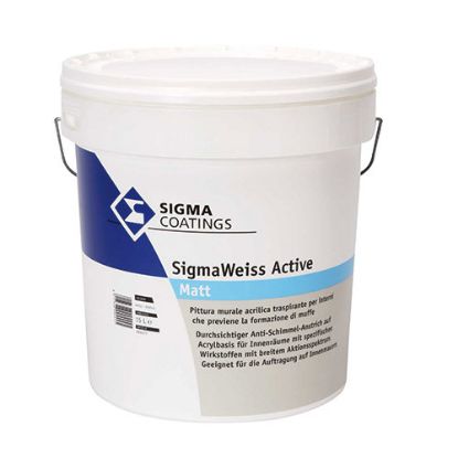 Immagine di TRASPIRANTE SIGMAWEISS ACTIVE PITTURA ANTIMUFFA 4 LT PPG SIGMA