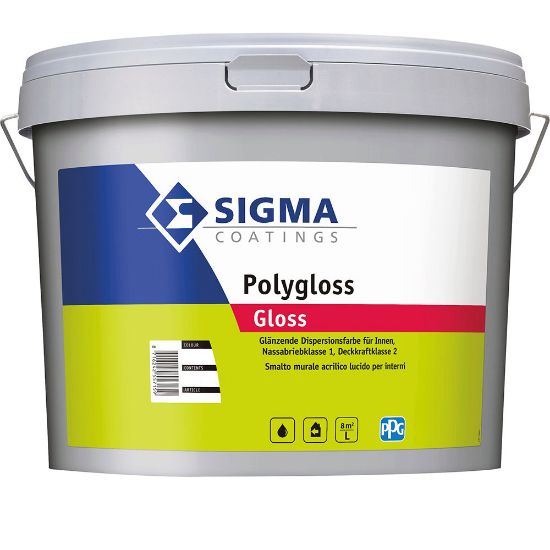 Immagine di SMALTO MURALE POLYGLOSS 5 LT BIANCO PPG SIGMA