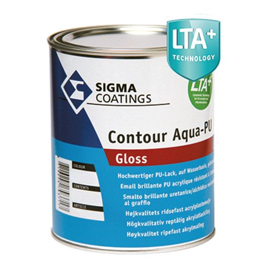 Immagine di SMALTO ALL'ACQUA CONTOUR AQ-PU GLOSS 1 LT BIANCO PPG SIGMA