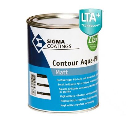 Immagine di SMALTO ALL'ACQUA CONTOUR AQ-PU MAT 2,5 LT BIANCO PPG SIGMA