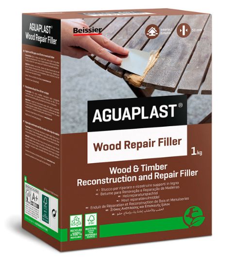 Immagine di STUCCO IN POLVERE RIPARA LEGNO FIBRATO 1 KG AGUAPLAST