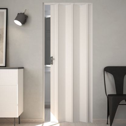 Immagine di PORTA A SOFFIETTO LUCIANA PVC BIANCO PASTELLO CM 88,5x214
