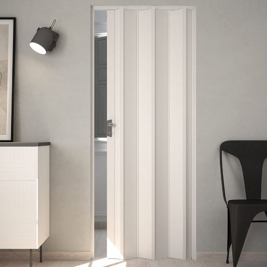 Immagine di PORTA A SOFFIETTO LUCIANA PVC BIANCO PASTELLO CM 88,5x214