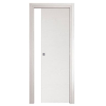 Immagine di PORTA OLTRE SCORREVOLE FRASSINO BIANCO MISURA 90x210x10/12 CM REVERSIBILE