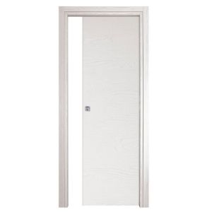 Immagine di PORTA OLTRE SCORREVOLE FRASSINO BIANCO MISURA 70x210x10/12 CM REVERSIBILE