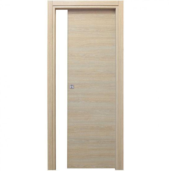 Immagine di PORTA MICROTEC ROVERE SBIANCATO SCORREVOLE INTERNO MISURA 70x210x10/12 CM REVERSIBILE