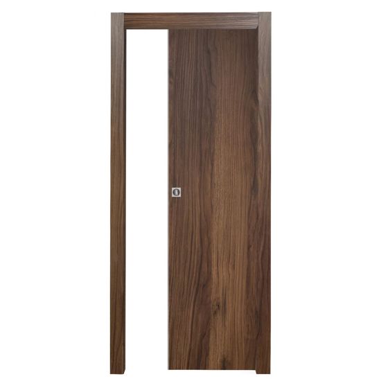 Immagine di PORTA MICROTEC NOCE QUERCIA SCORREVOLE INTERNO MISURA 70x210x10/12 CM REVERSIBILE