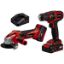 Immagine di KIT SMERIGLIATRICE DIAMETRO 115 TE-AG18 E AVVITATORE TC-CD 18 LI CON 1 BATTERIA 18 V 1,5 AH E 1 BATTERIA 18 V 3 AH CON CARICABATTERIE EINHELL