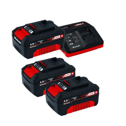 Immagine di STARTER KIT 3 BATTERIE 18V 4AH CARICA BATTERIE RAPIDO EINHELL