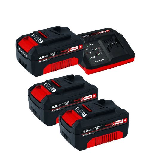 Immagine di STARTER KIT 3 BATTERIE 18V 4AH CARICA BATTERIE RAPIDO EINHELL