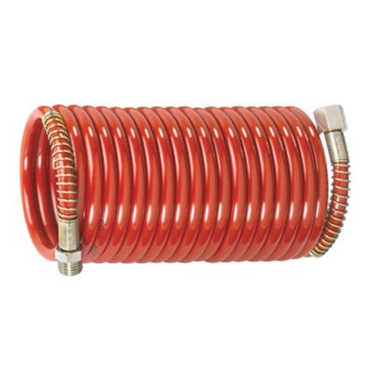 Immagine di TUBO IN NYLON SPIRALATO Ø 8x6 LUNGHEZZA 15 MT CON ATTACCO FILETTATO 1/4 M/F