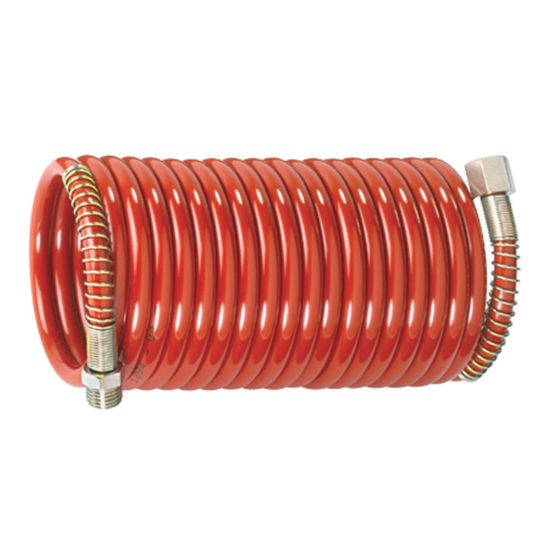 Immagine di TUBO IN NYLON SPIRALATO Ø 8x6 LUNGHEZZA 15 MT CON ATTACCO FILETTATO 1/4 M/F