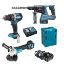 Immagine di KIT TRAPANO AVVITATORE DHP484 SMERIGLIATRICE DGA513 E TASSELLATORE DHR243 CON 3 BATTERIE DA 5,0 AH E CARICA BATTERIE DC18