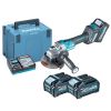 Immagine di SMERIGLIATRICE 125 MM BRUSHLESS GA023GM201 CON 2 BATTERIE 40 V 4 Ah CON AFT BRAKE E SISTEMA AWS MAKITA