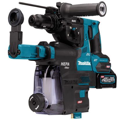 Immagine di TASSELLATORE HR002GM2024 SDS PLUS CON 2 BATTERIE 40V 4AH CON ASPIRATORE DX14 3 FUNZIONI, AWS, 2 MANDRINI MAKITA