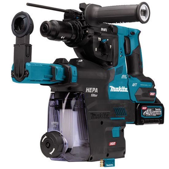 Immagine di TASSELLATORE HR002GM2024 SDS PLUS CON 2 BATTERIE 40V 4AH CON ASPIRATORE DX14 3 FUNZIONI, AWS, 2 MANDRINI MAKITA