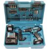 Immagine di TRAPANO AVVITATORE A PERCUSSIONE HP333DSAX1 CON 2 BATTERIE 12V 2AH E CASSETTA CON 74 ACCESSORI MAKITA