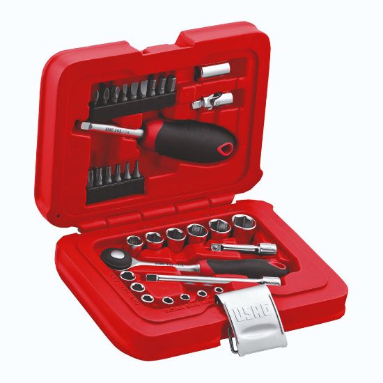 Immagine di BUSSOLE CON INSERTI 1/4" SET DA 34 PZ USAG