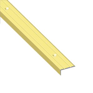 Immagine di PROFILO PROTEZIONE SCANALATO 25 MM x 10 MM ALLUMINIO OTTONE PREFORATO 1 MT