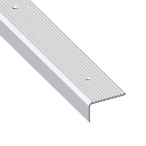 Immagine di PROFILO PROTEZIONE SCANALATO 41 MM x 23 MM ALLUMINIO ARGENTO PREFORATO 1 MT