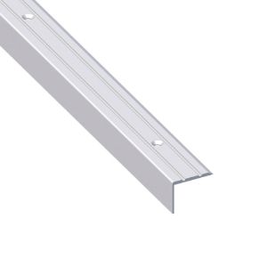 Immagine di PROFILO PROTEZIONE SCANALATO 25 MM x 20 MM ALLUMINIO ARGENTO PREFORATO 1 MT