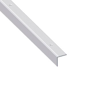 Immagine di PROFILO PROTEZIONE SCANALATO 19 MM x 20 MM ALLUMINIO ARGENTO PREFORATO 1 MT