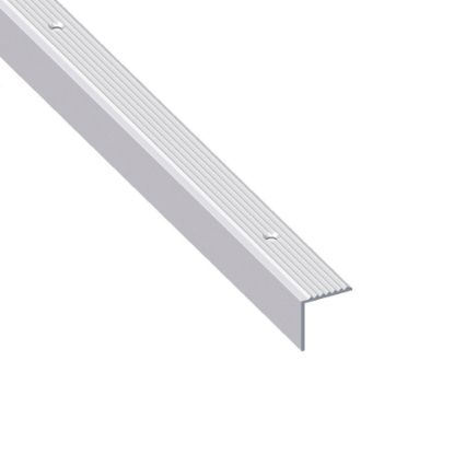 Immagine di PROFILO PROTEZIONE SCANALATO 19 MM x 20 MM ALLUMINIO ARGENTO PREFORATO 1 MT