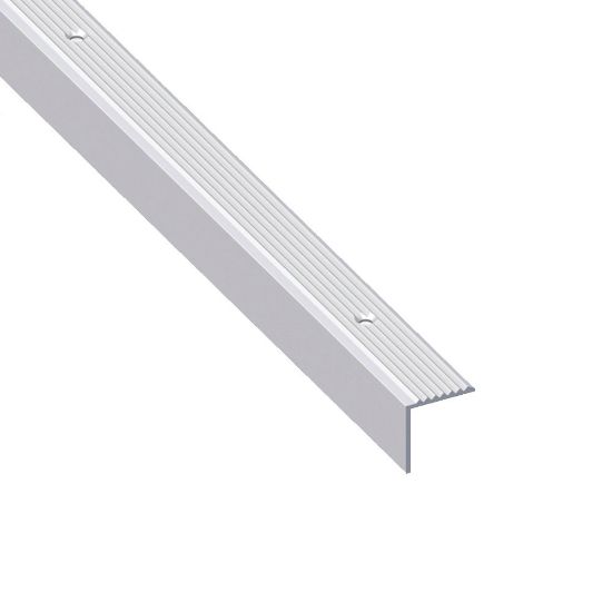 Immagine di PROFILO PROTEZIONE SCANALATO 19 MM x 20 MM ALLUMINIO ARGENTO PREFORATO 1 MT