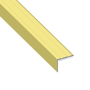 Immagine di PROFILO PROTEZIONE AUTOADESIVO 25 MM x 8 MM ALLUMINIO OTTONE 1 MT