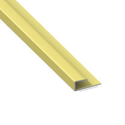 Immagine di PROFILO PROTEZIONE BORDI AUTOADESIVO 15 MM x 9 MM ALLUMINIO OTTONE LUNGHEZZA 1 MT