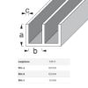 Immagine di PROFILO DI GUIDA DOPPIA U 6 MM x 6 MM SPESSORE 1,3 MM ALLUMINIO ARGENTO LUNGHEZZA 1 MT